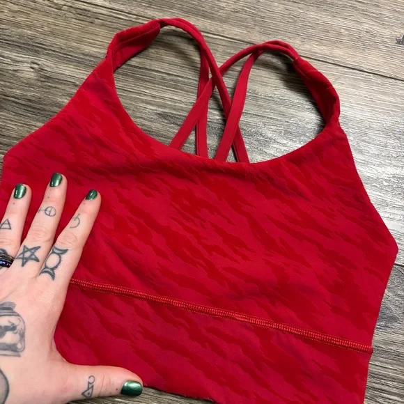 Lululemon Lunar New Year Energy Longline Bra *Medium Support (Dark Red) Size 4 - Picture 3 of 5
